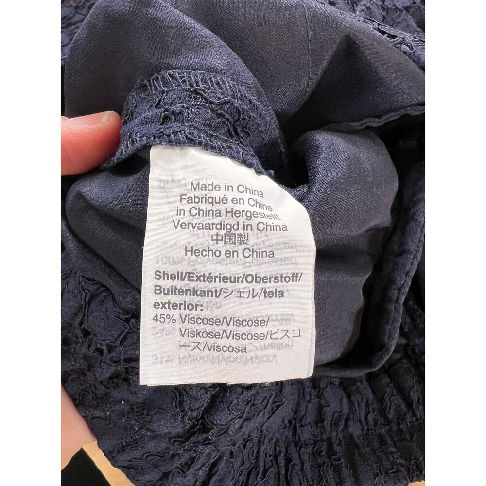 J Crew Lace Ruffle-Neck Top And Lace Pant Set Dark Blue Womans Petite 8 M - Picture 13 of 14